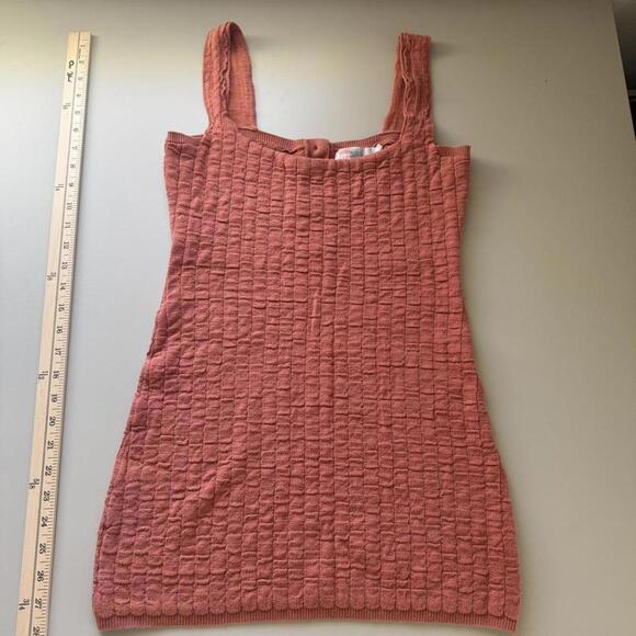 Free People Short and Sweet Mini Sweater Dress Orange SMALL - Picture 6 of 9